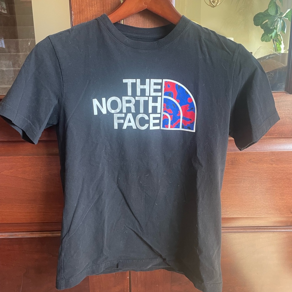 The North Face Black Crewneck Tee with White Logo